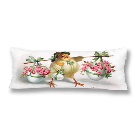 Gckg Vintage Easter Chicken Egg Body Pillow Covers Pillowcase