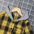 thumbnail image 4 of Toddler Boys Yellow Hooded Plaid Long-sleeve Button-up Shirt With Pockets 2-7T, 4 of 6