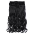 thumbnail image 1 of Extensiones de cabello ondulado y rizado natural de 25,6 pulgadas, extensión de cabello sintético largo, piezas de cabello de cabeza completa resistentes al calor para mujeres, negro, 1 of 5
