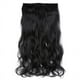 thumbnail image 1 of Extensiones de cabello con clip, extensiones de cabello con ondas largas y sueltas, trama de encaje invisible, postizos suaves naturales para mujeres, negro azabache-25.6in, 1 of 5