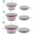 thumbnail image 5 of XINQIHANG Camping Bowl, 3 PCS Food Grade Silicone Collapsible Bowls with lids Lunch Boxes, Portable Expandable Food Storage Containers, Camping Bowls Salad Bowls (Pink), 5 of 5