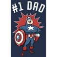thumbnail image 2 of Men's Marvel #1 Dad Cartoon Captain America  Graphic Tee Navy Blue Heather Large, 2 of 4