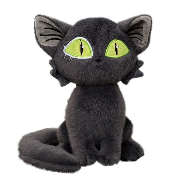 Peluche de peluche con dibujos animados de Suzume, gato negro, 25 cm