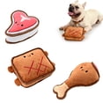 thumbnail image 2 of Max & Marlow Indestructible Plush Dog Chew Toy for Aggressive Chewers, Chicken, Beef, and Sandwich 3 Pack, 2 of 9