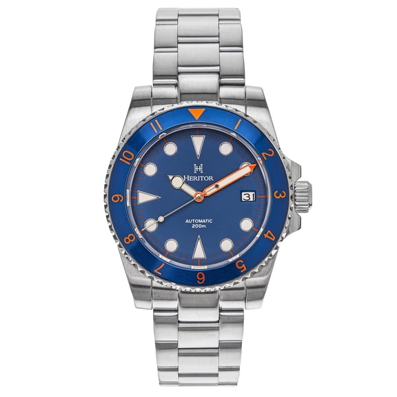 Heritor Automatic Luciano Bracelet Watch W/Date - Navy