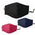 thumbnail image 6 of Premium Washable Reusable Cotton Cloth Face Masks with Filter Pocket 3 Pcs Set- Black+ Blue+ Red, 6 of 6