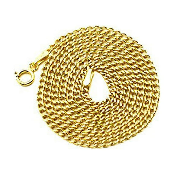 LoveBling 14k Yellow Gold 2.5mm Solid Curb Cuban Chain Necklace (Available in Lengths 16" - 24") (16)