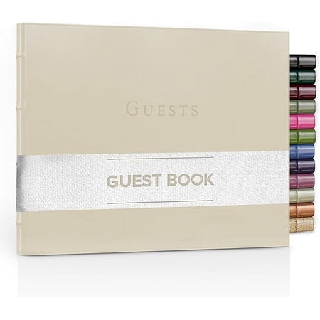 Gallery Leather Guest Book - Freeport Ivory - 7" x 9"