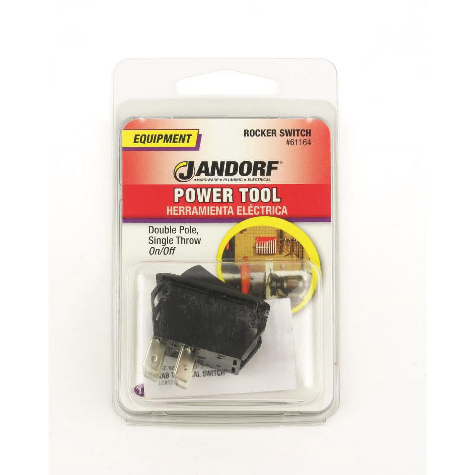 Jandorf 61164 DPST Rocker Switch, 8 Amp, 125 Volt
