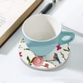 thumbnail image 5 of GZHJMY 1Pc Round Spring Birds Butterflies Peony Flowers Ceramic Coasters with Cork-Backed for Coffee Drink, Cup Mat Absorbent Stone Coasters, 5 of 6
