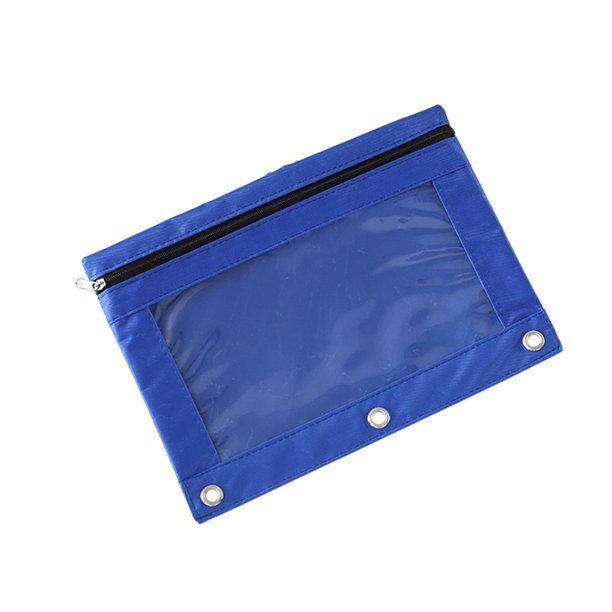 Pencil Pouch Creative 3-Ring Large Capacity Zip Pen Holder Bag Makeup Bag