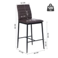 thumbnail image 4 of Set of 2 Bancos Alto con Respaldo y Reposapié, Color Marrón HOMEMAKE FURNITURE Moderno, 4 of 6