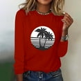 thumbnail image 1 of EQWLJWE Hauts d'Entraînement à Manches Longues pour Femmes Mode Printemps Imprimé Manches Longues Col Rond Tee Décontracté Vêtements d'Automne pour Femmes, 1 of 6