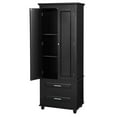 thumbnail image 3 of Tcbosik Bathroom Cabinet, 62.5 inch Storage Cabinet with Adjustable Shelf and 2 Drawers, Freestanding Linen Cabinet for Living Room, Kitchen, Easy Assembly, Black, 3 of 10