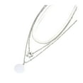 thumbnail image 2 of Ziurtnc Women Necklace Three-layered Star Pendant Solid Color Hollow Chain Individual Adjustable Length Prom Daily Dating Neck Jewelry Lady Clavicle Necklace, 2 of 7