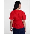 thumbnail image 4 of Scenario Women's and Women's Plus Textured Tie Front Top, Sizes XS-4X, 4 of 6