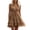 Coffee, variant on Summer Deep V Neck Bohemian Mini Dress for Women Spaghetti Strap Open Back Ruffle Tiered Dresses