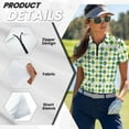 thumbnail image 5 of COEQINE Women Short Sleeve Golf Shirts for St. Patrick's Day Moisture Wicking Soft Golf Polo Tops V Neck 1/4 Zip Tennis Activewear Shamrock Horseshoe Glass Plaid Print Sportswear, S, 5 of 7