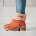 thumbnail image 4 of Bnwani Boots for Women,Ankle Boots,Non-slip,Warm,Block,Round Toe,Orange,41(US:8.5), 4 of 5