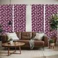 thumbnail image 2 of Ambesonne Thistle Window Curtains, Vibrant Color Scottish, Each 28" W x 84" L, Yellow Green and Purple, 2 of 5