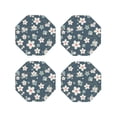thumbnail image 2 of Kll Octagon Drink Coasters Set Of 4,Pu Leather Absorbent Coasters Set Decorative Coffee Cup Coasters Housewarming Gift For Home Decor-Blue Flower, 2 of 9