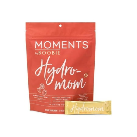 Boobie Hydromom Electrolyte Drink Mix for Moms Strawberry Kiwi, 15 Count