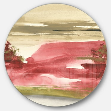 Designart 'Red Rock I' Traditional Metal Circle Wall Art