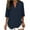 Navy—Blouses, variant on 3/4 Sleeve Tops for Women Casual V Neck Linen Shirts Loose Fit Flounce Sleeves Blouses Fashion Lightweight Tunic Top Khaki S