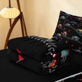 thumbnail image 5 of Erosebridal Monster Truck Zipper Twin Comforter Sets with Fitted Sheet and 2 Pillowcases, Tire Track Zipper Bedding Set, Black, Black Reversible, 5 of 7