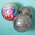 thumbnail image 3 of Globo de aluminio de color 22 pulgadas 4D tridimensional bola de papel de aluminio degradado de color globo de discoteca decoración de fiesta de cumpleaños redondo, 3 of 4