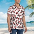 thumbnail image 3 of Fuzoiu Cute Chickens Print Hawaiian Shirt for Men, Summer Beach Casual Short Sleeve Button Down Shirts, Men’s Beach Summer Shirts with Pocket,Large, 3 of 7