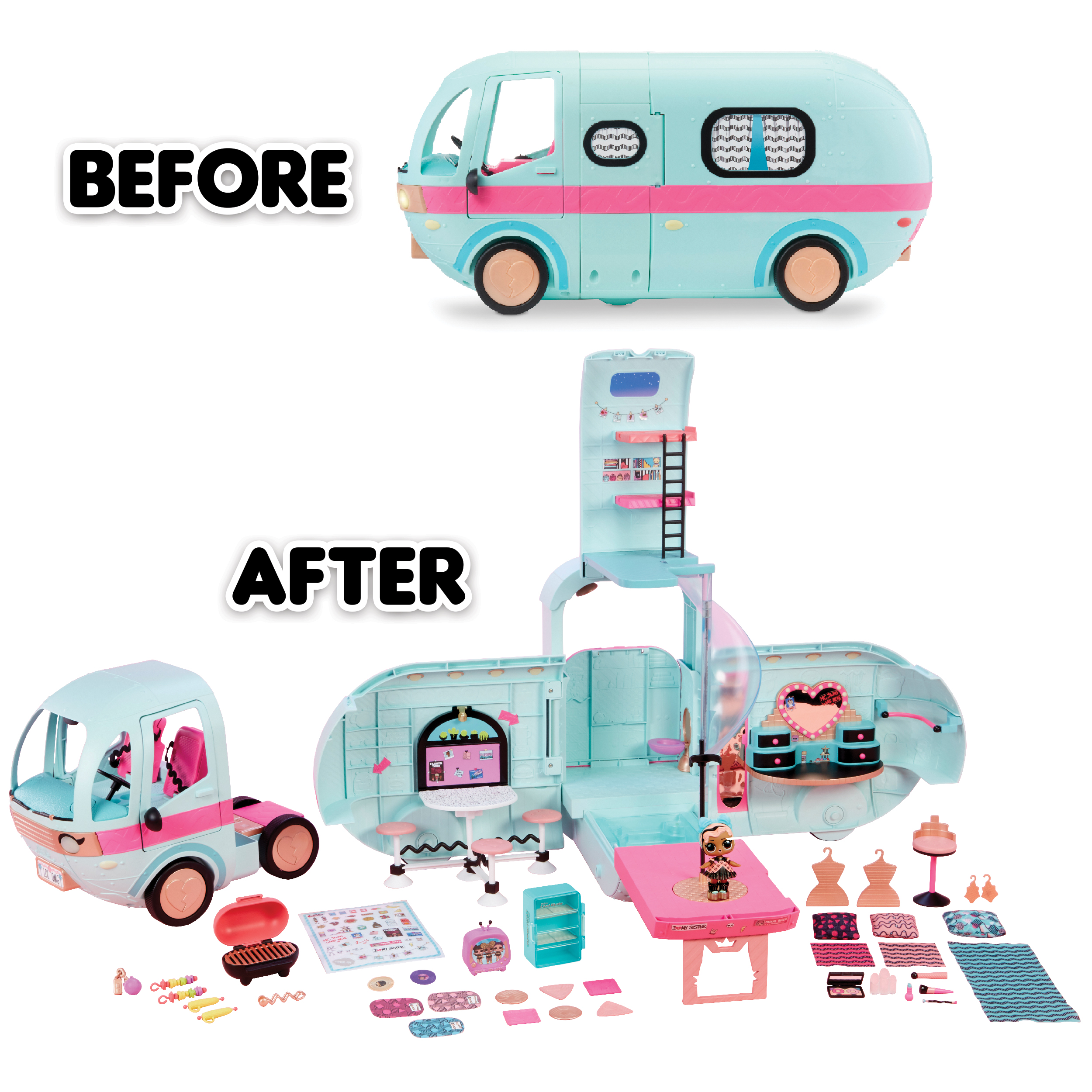 LOL Surprise 2-in-1 Glamper Fashion Camper With 55+ Surprises, Great Gift  for Kids Ages 4 5 6+