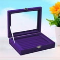 thumbnail image 3 of OUSITAID Jewelry Ring Jewellery Display Storage Box Jewelry Holder Storage Organizer (Purple), 3 of 7