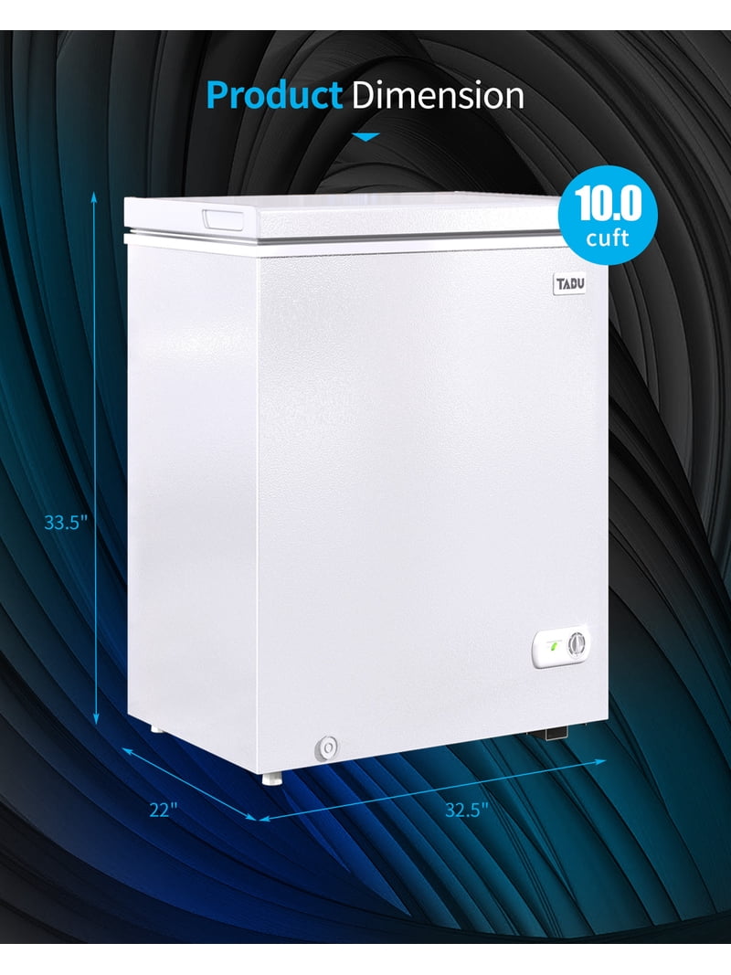TABU 10.0 Cu ft Chest Freezer, Removable Basket, Adjustable Temp