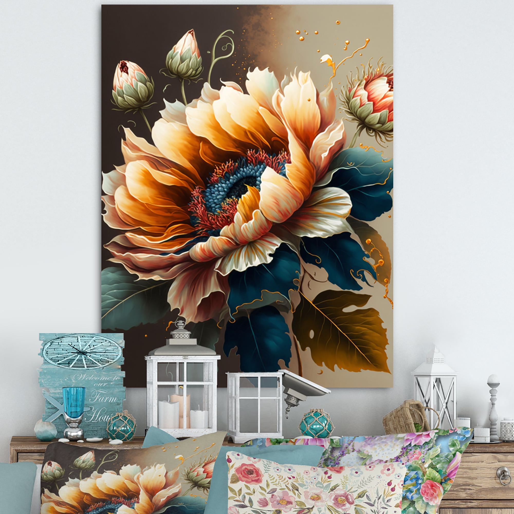Designart Vibrant Sunflower I Canvas Wall Art