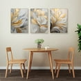 thumbnail image 3 of Abstract Gold And Grey Feather Wall Art Canvas Poster Modern Minimalist Flower Wall Painting For Bedroom Living Room Decor, 3 of 6