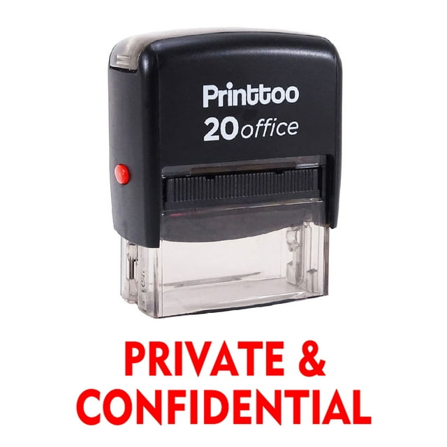 Printtoo Tampon en Caoutchouc Auto-Encre Privé & Confidentiel pour Bureau - Rouge