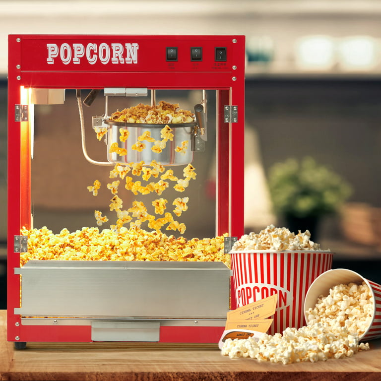VEVOR Popcorn Popper Machine 8 Oz Countertop Popcorn Maker 850W 48 Cups Red  