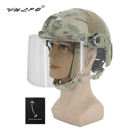VULPO New Tactical Helmet Flip Goggles Windshield Lens Riot Mask