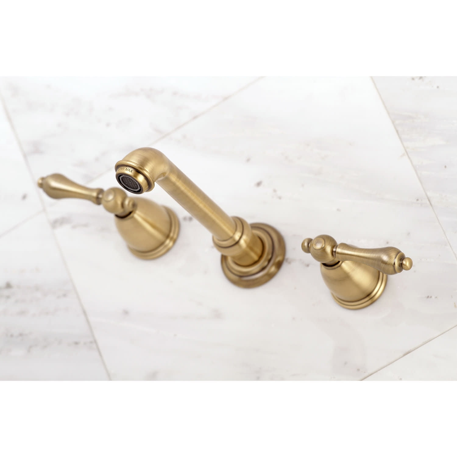 Kingston Brass KS7128AL Two-Handle Wall Mount Bathroom Faucet, Brushed Nickel