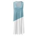 thumbnail image 4 of IROINNID Fit&Flare Dress For Women Sleeveless Round Neckline Casual Color-Blocking d Dress Strapless Contrast Color Dress, 4 of 5