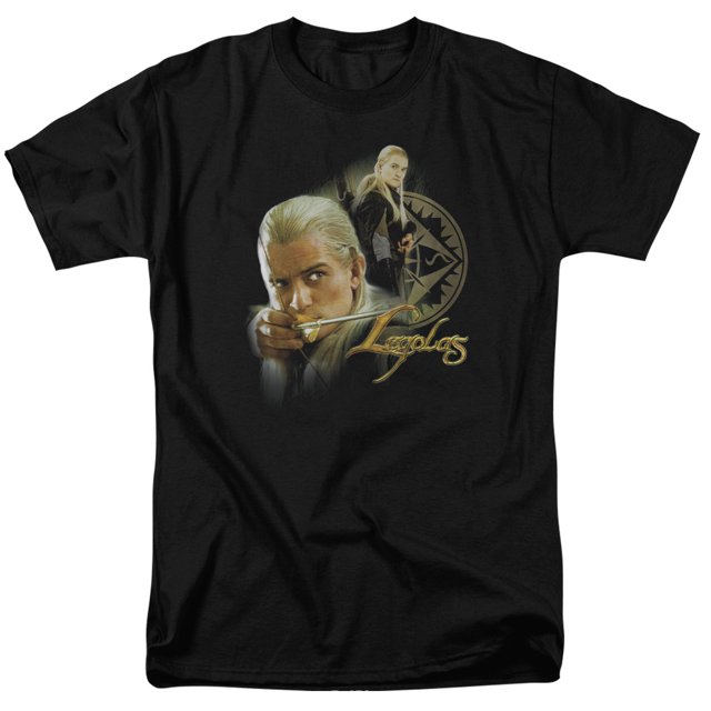 Lor Legolas Chemise à Manches Courtes pour Homme (Noir, Très Grand)