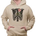 thumbnail image 2 of Skeleton Rib Cage Hoodie Sweatshirt Unisex Medium Sand, 2 of 5