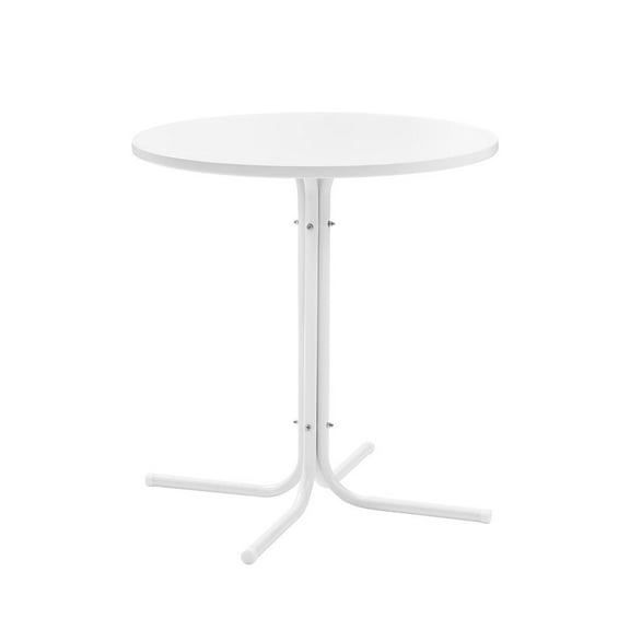 Crosley Furniture Griffith Retro Metal Outdoor Bistro Table in White Satin