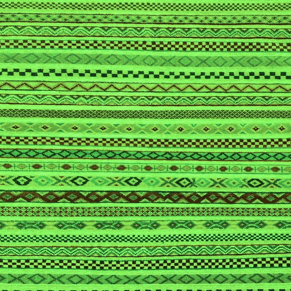 Ahgly Company Indoor Square Abstract Green Modern Area Rugs, 4' Square