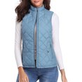 thumbnail image 3 of Chaleco de mujer con cuello alto Chalecos Chaleco acolchado Chaqueta ligera sin mangas con bolsillos con cremallera (L), 3 of 5