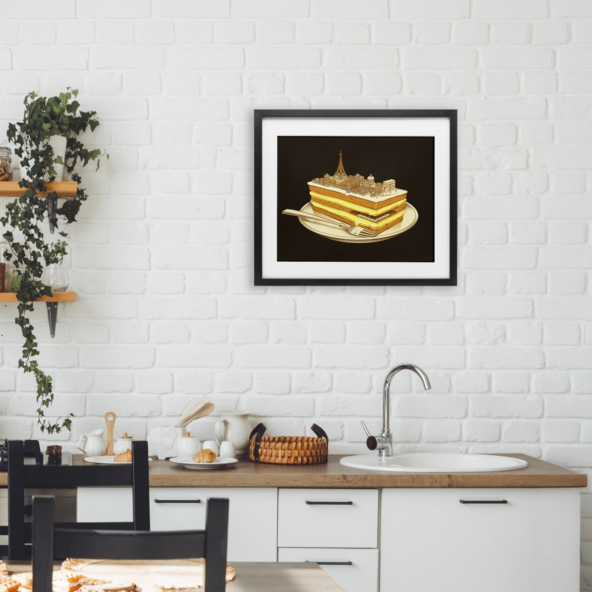 Stupell Industries Hungry For Travels Paris Black Framed Print Under Glass, design by Tobe Fonseca