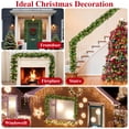 thumbnail image 5 of Qunler 9ft Pre-Lit Christmas Garland, Green Xmas Garland with Battery Operated LED Lights, Pine Needles Branches Pine Cones Artificial Christmas Decoration Indoor Home Fireplace Front Door, 5 of 8