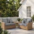 thumbnail image 4 of 4 Set Outdoor Chair Cushions 24 x 24 x 6 inch for Patio Furniture, Fade & Water Resistant Patio Cushions with Removable Cover and Straps,Gray, 4 of 12