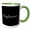 Green/White, variant on 3drose, Daydreamer Written in Cursive in White Lettering on Black Background., 15oz Mug